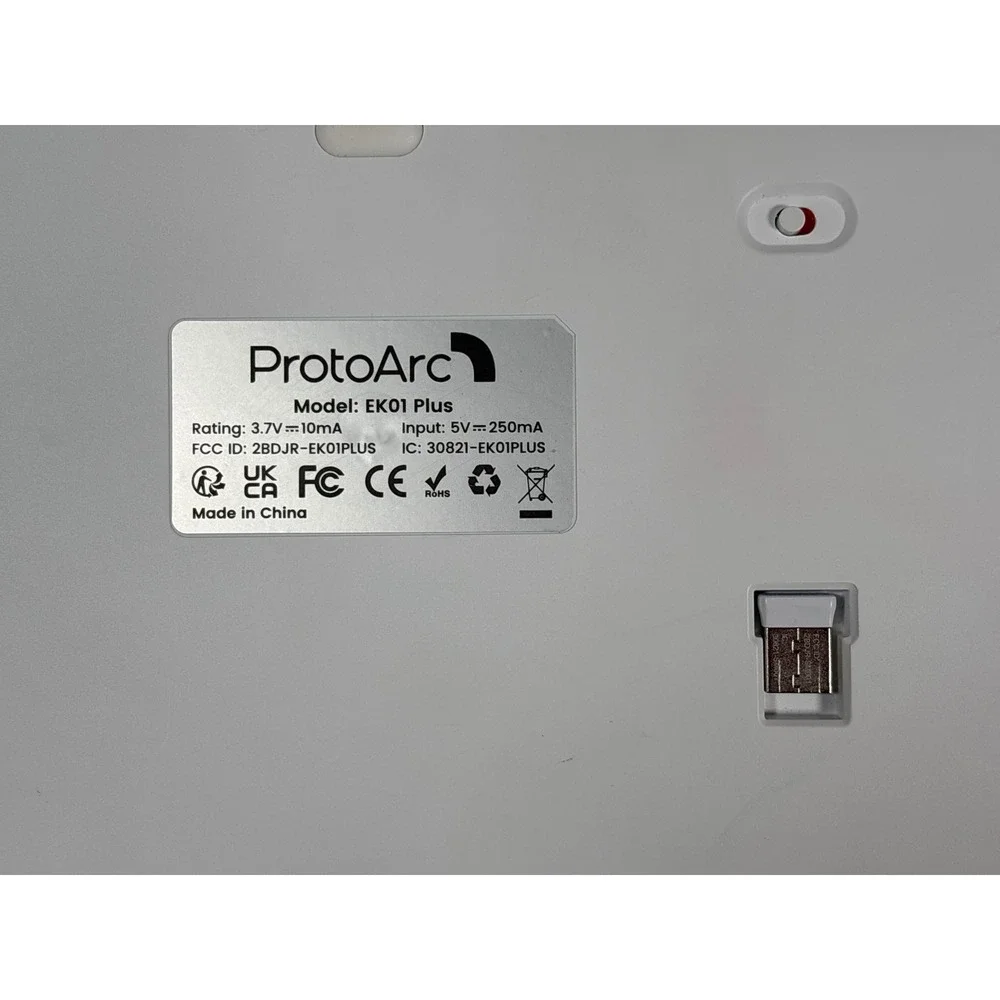 ProtoArc EK01 Plus Ergonomic Split Wireless Keyboard Bluetooth Silver White